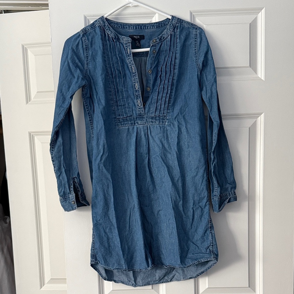 GAP Kids Blue Denim Dress with Long Sleeves